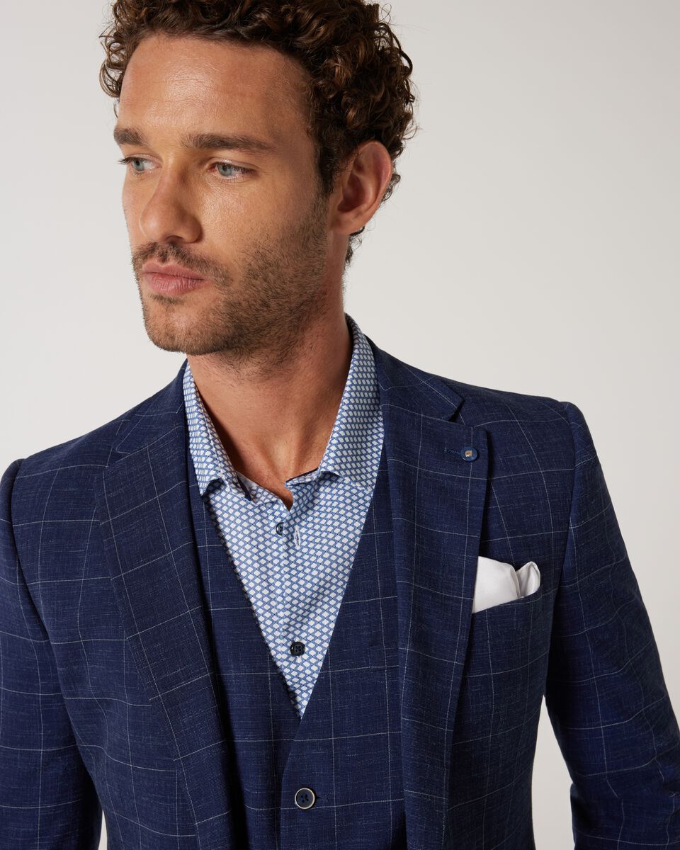 Slim Stretch Window Pane Check Tailored Jacket